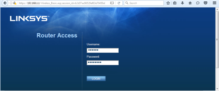 linksys router login